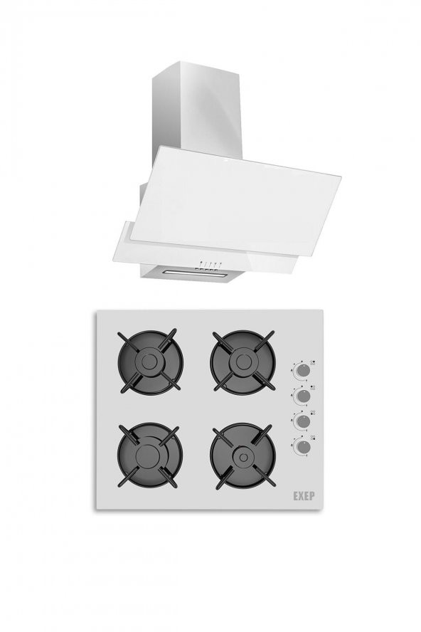 Exep 2Li Beyaz Cam Ankastre Set (Ed401-Eo320) ürün görseli 1