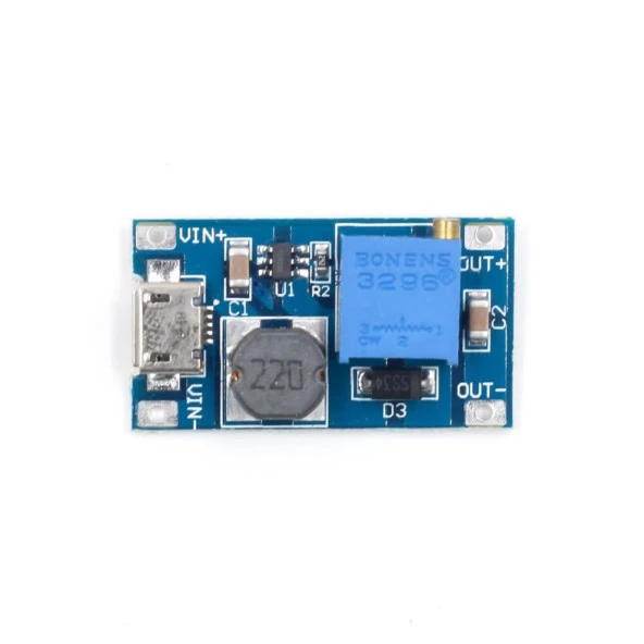 MT3608 Micro USB DC-DC Voltaj Yükseltici Modül - USB Soketli - 2A - Resim 3