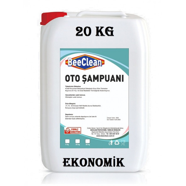 BeeClean 20 Kg Oto Yıkama Şampuanı Profesyonel Ekonomik Araç & Araba & Otomobil Temizleme Ürünü EOŞ 30 - 20 - 10 ürün görseli 1