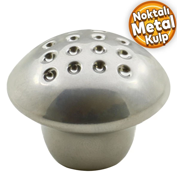 Noktalı Mantar Düğme Kulp Mobilya Mutfak Çekmece Dolap Dolabı Kapak Kulpu Kulbu Krom Metal Kulpları ürün görseli 1
