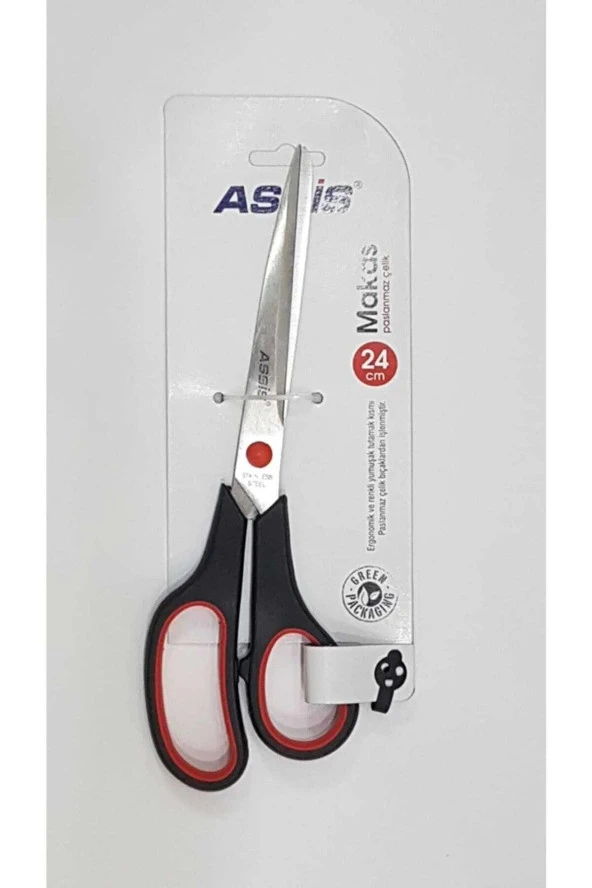 Cassa Makas İnoxy 24 CM Ofis Büro Makası Kırmızı Siyah (12 Li Paket) ürün görseli 1