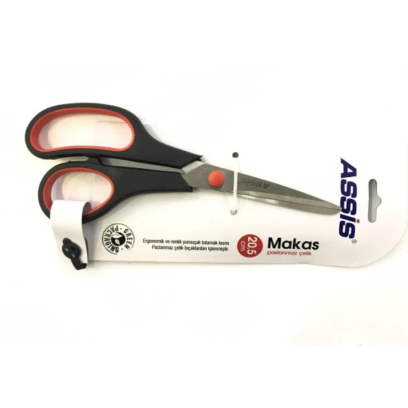 Cassa Makas Inoxy 20.5 CM Ofis Büro Makası Kırmızı Siyah (12 Li Paket) ürün görseli 1