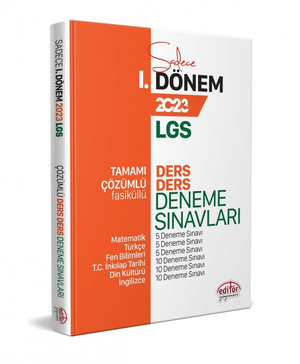 2023 8. Sınıf LGS 1. Dönem Fasiküllü Ders Ders Deneme Sınavları Editör Yayınları ürün görseli 1
