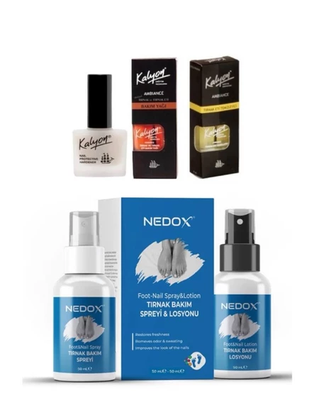 Kalyon Tırnak Sertleştirici+Tırnak Bakım Yağı+Tırnak Eti Temizleyici 3'lü Set + Nedox Tırnak Bakım Spreyi Ve Losyonu 50ml+50ml ürün görseli 1