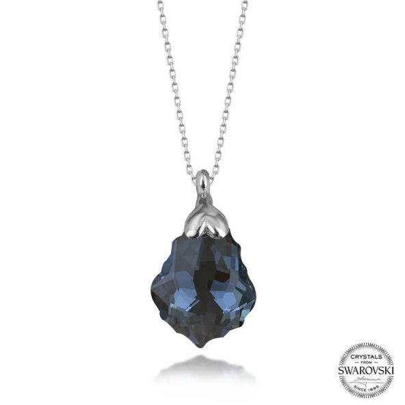 Swarovski Crystal Taşlı Gümüş Kadın Kolye - Resim 2