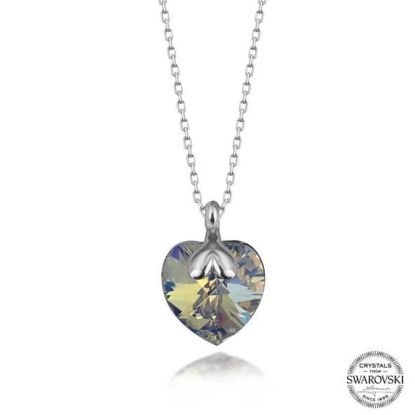 Swarovski Crystal Taşlı Kalp Gümüş Kadın Kolye ürün görseli 1