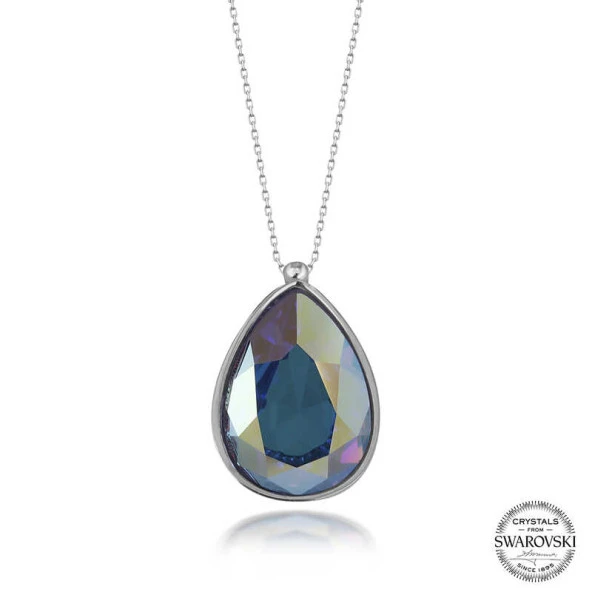 Swarovski Crystal Taşlı Damla Gümüş Kadın Kolye ürün görseli 1
