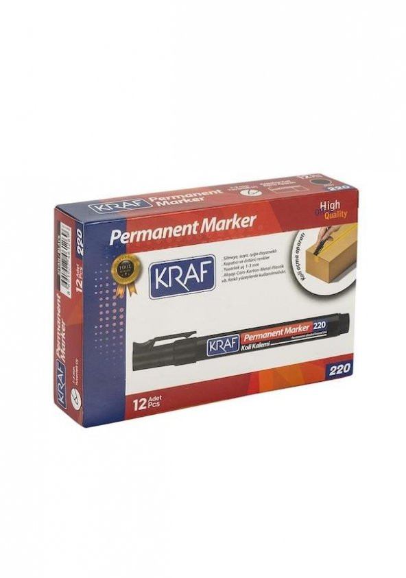 KRAF PERMANENT KOLI  MARKOR SIYAH 12 LI KUTU(220) ürün görseli 1