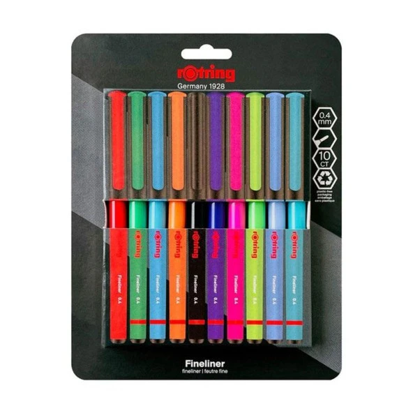 ROTRING FINELINER KECE UCLU 10 LU  2166220 ürün görseli 1