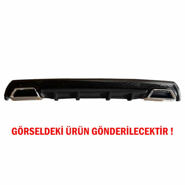 Toyota Corolla 2007-2012 Difüzör Arka Tampon Eki 4 Egzoz Çıkışlı Siyah Lüx Tip ürün görseli 1