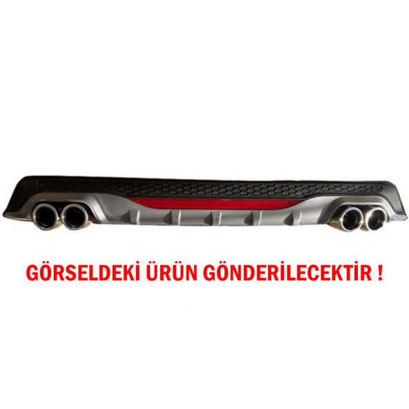 Toyota Corolla 2007-2012 Difüzör Arka Tampon Eki 4 Egzoz Çıkışlı Gri Reflektörlü ürün görseli 1