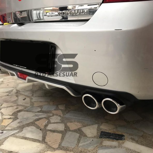Renault Symbol Difüzör Arka Tampon Eki 4 Egzoz Çıkışlı Gri ürün görseli 1