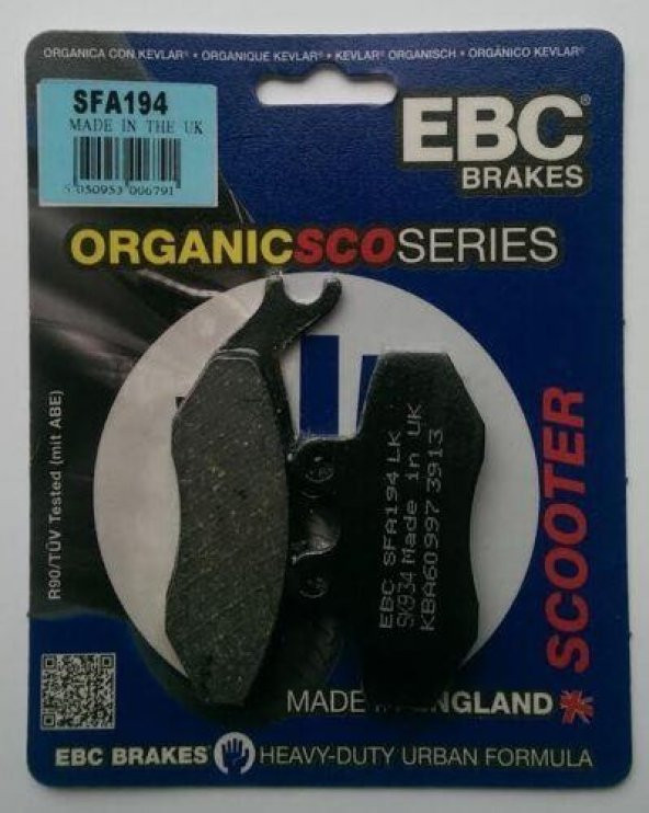Ebc Sfa194 2003-2015 Gilera Runner VXR 200 Uyumlu Ön Fren Balatası (Grimeca Caliper) ürün görseli 1