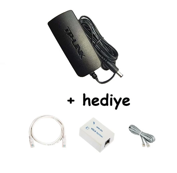 Tenda:TP-Link TD-W 9970 VDSL2/Modem Adaptörü 12 V 1 A Kalın Uçlu+Hediye ürün görseli 1