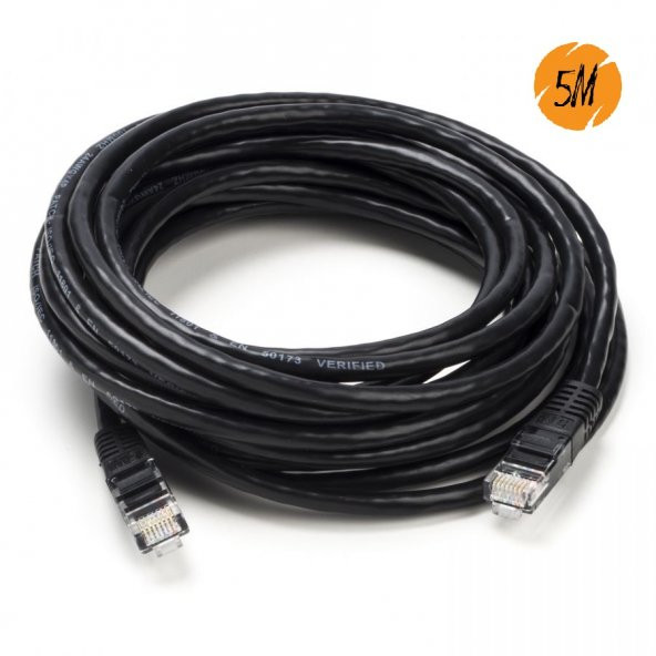 Ethernet Kablo Cat5e Patch 5 M 24 Awg Siyah ürün görseli 1