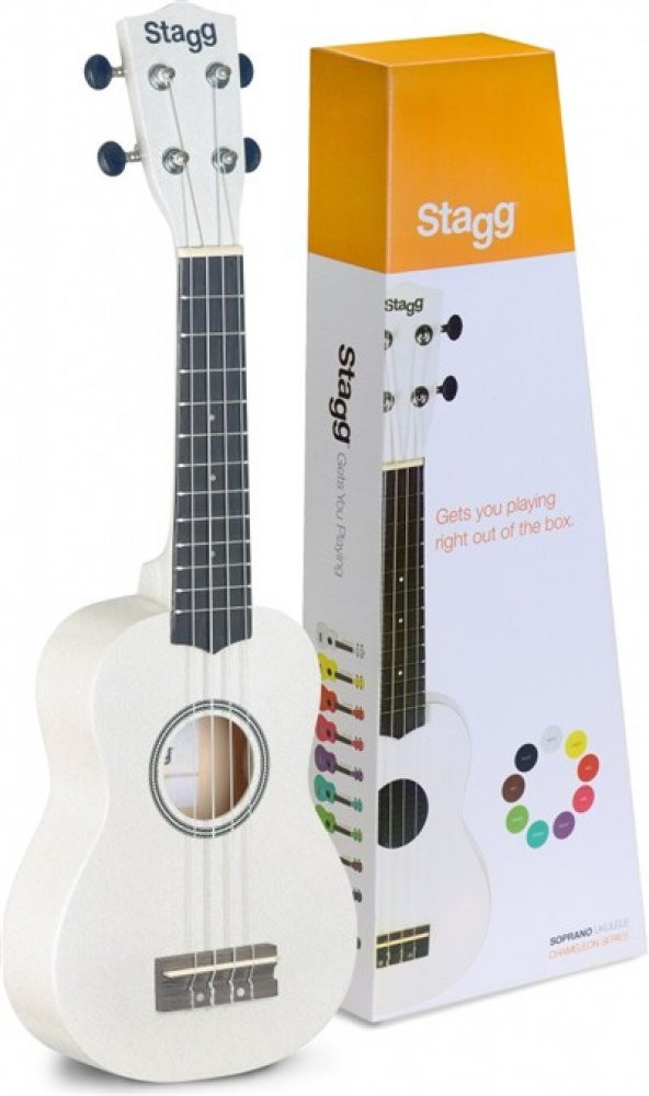 STAGG US-WHITTE (SOPRANO UKULELE WHITE+BAG) ürün görseli 1