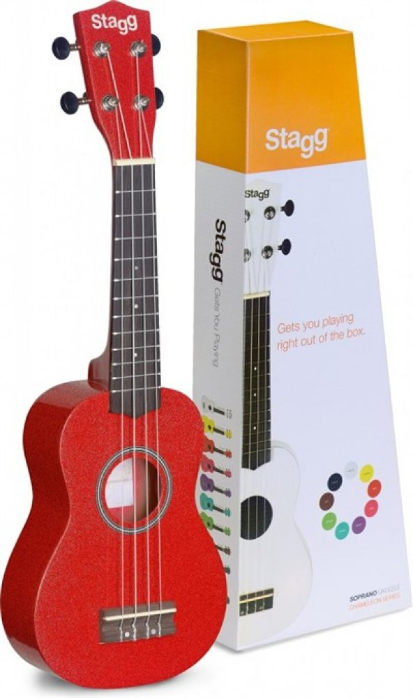 STAGG US-RED ( SOPRANO UKULELE RED+BAG) ürün görseli 1