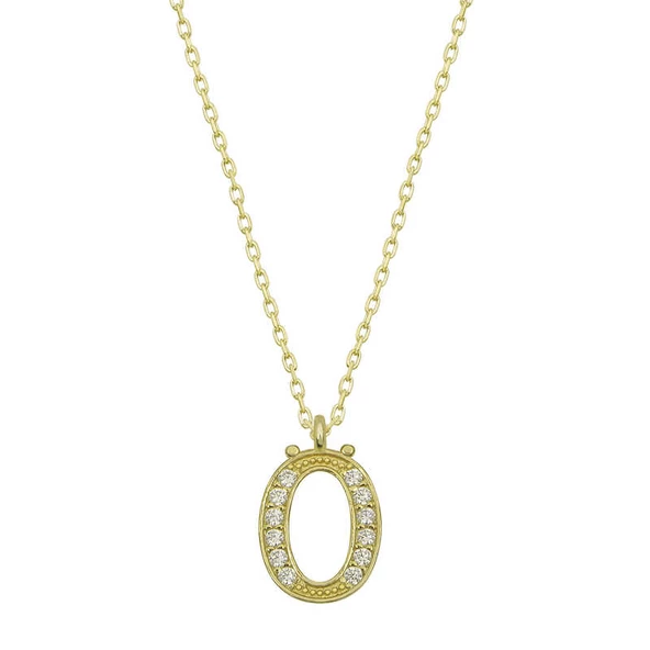 Gümüş Gold Ö Harfi Kadın Kolye SL4771 ürün görseli 1