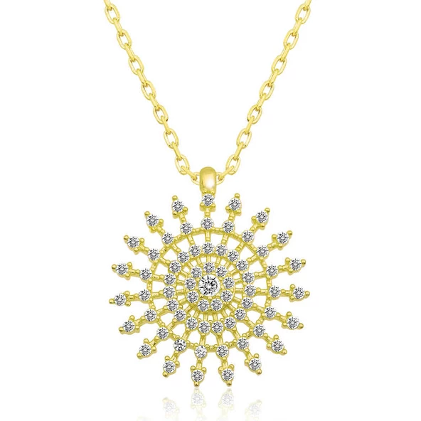 Gümüş Gold Güneş Kadın Kolye SL4843 ürün görseli 1