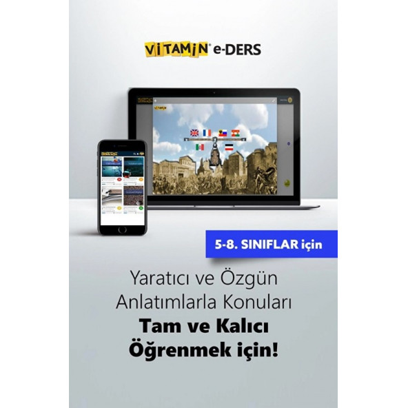 Vitamin 8. Sınıf LGS İnkılap Tarihi (e-Ders)  2095 Soru, 2591 Dakika Video Animasyonlu Haritalar ürün görseli 1