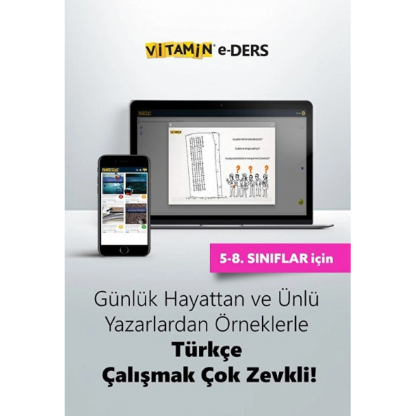 Vitamin 6. Sınıf Türkçe (e-Ders)  1590 Yeni Nesil Soru 1111 Dakika Video  Yazılıya Hazırlık ve Dil Bilgisi ürün görseli 1