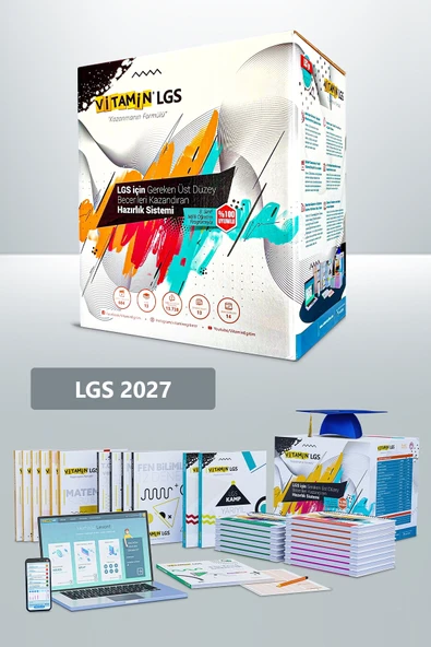 Vitamin 8. Sınıf LGS 2027 Sınava Hazırlık Seti  28 Soru Bankası + 13 Deneme Sınavı  LGS Süper Tam Set ürün görseli 1