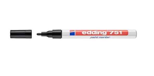 Edding E-751 Tam Örtücü Boya Kalemi   Siyah ürün görseli 1