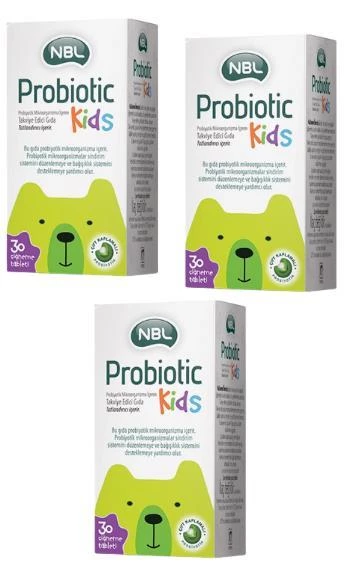 NBL Probiotic Kids 30 Çiğneme Tableti 3'lü ürün görseli 1