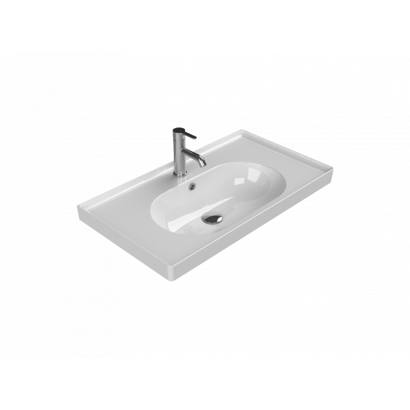 Cerastyle Turkuaz Arya Etajerli Lavabo 80x45 cm ürün görseli 1