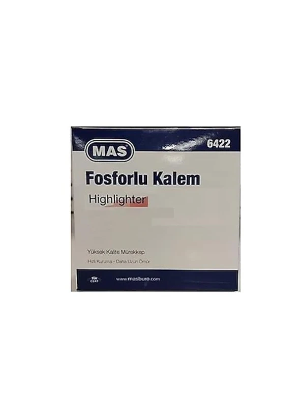 MAS FOSFORLU KALEM 6422 PASTEL TURUNCU 12 LI ürün görseli 1
