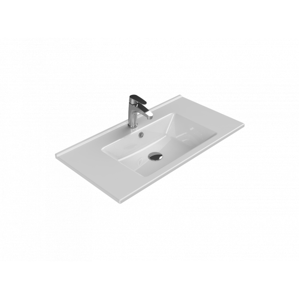 Turkuaz Cerastyle Arte Etajer Uyumlu Lavabo 85x45 cm ürün görseli 1