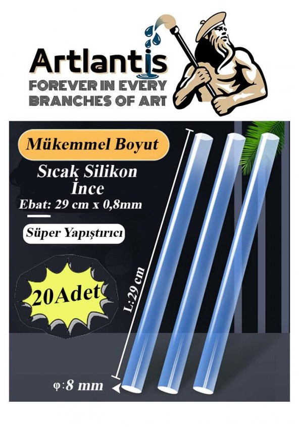 İnce Sıcak Silikon Mum 20 Adet 1 Paket Mum Çubuk Silikon İnce Silikon Tabanca Yedeği İnce 1 Paket ürün görseli 1
