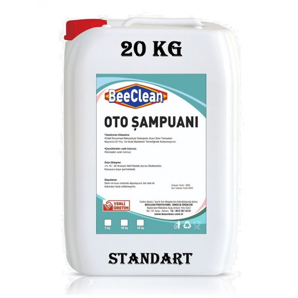 BeeClean 20 Kg Oto Yıkama Şampuanı Profesyonel Standart Araç & Araba & Otomobil Temizleme Ürünü SOŞ 30 - 20 - 10 ürün görseli 1