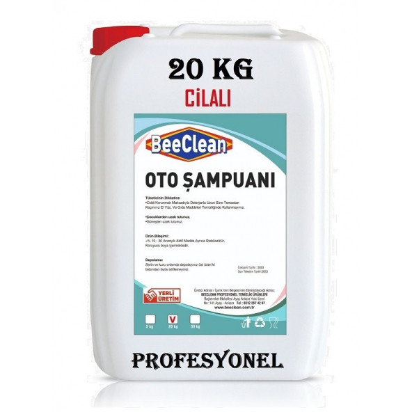 BeeClean 20 Kg Oto Yıkama Şampuanı Profesyonel Cilalı Araç & Araba & Otomobil Temizleme Ürünü PCOŞ 30 - 20 - 10 ürün görseli 1