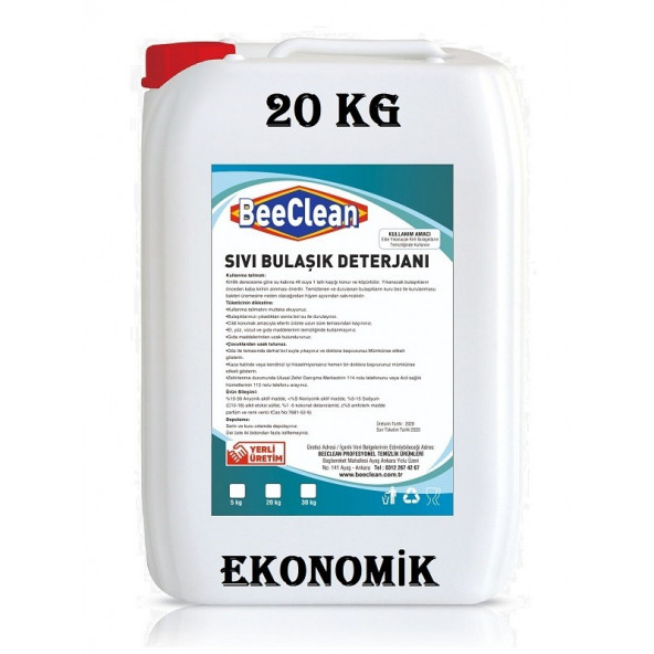 BeeClean 20 Kg Sıvı Bulaşık Deterjanı ESBD 30 20 10 EKONOMİK Elde Yıkama Deterjan ürün görseli 1