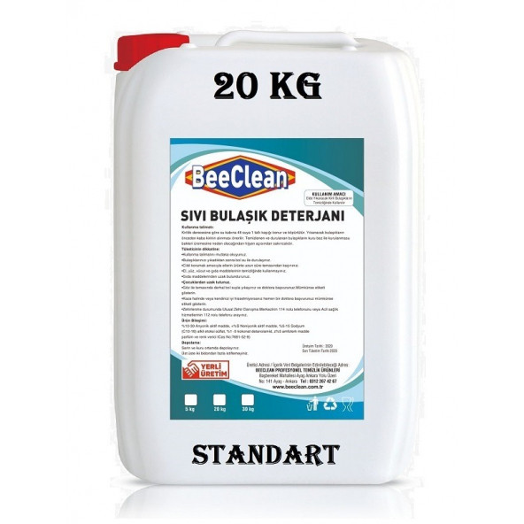 BeeClean 20 Kg Sıvı Bulaşık Deterjanı ESBD 30 20 10 STANDART Elde Yıkama Deterjan ürün görseli 1