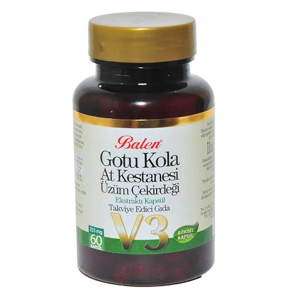 Gotu Kola At Kestanesi Üzüm Çekirdeği Ekstratı V3 60 Kapsül ürün görseli 1