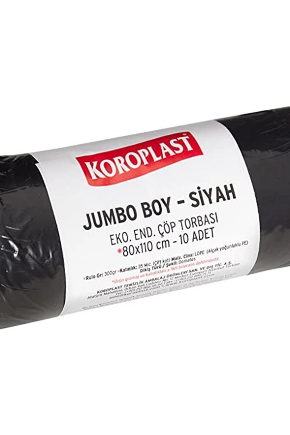KOROPLAST Eko. Endüstriyel Çöp Torbası, Jumbo, Siyah - Resim 2