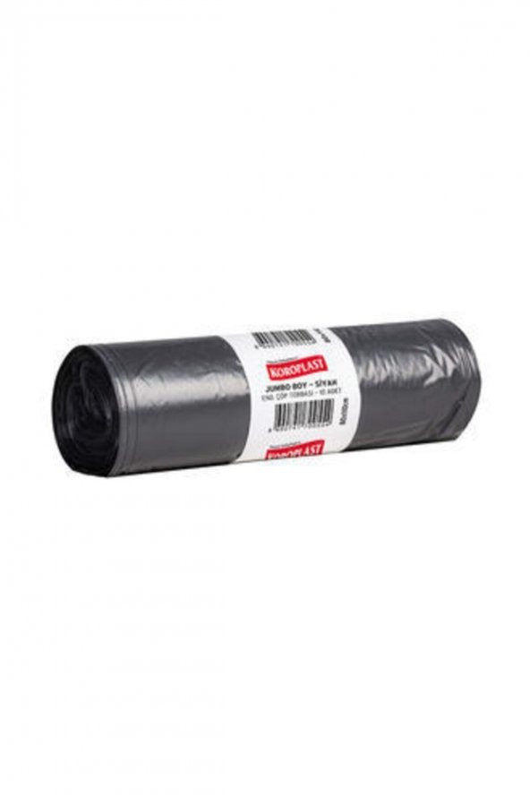 KOROPLAST Çöp Torbası Eko Endüstriyel Jumbo Boy Siyah 6'Lı Paket(60 Adet) 80Cm.X 110Cm. ürün görseli 1