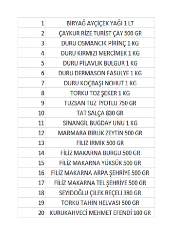 BİRYAĞ Ayçiçek Yağı 1 lt Kumanya Ramazan Paketi Erzak Kolisi 20 Parça ürün görseli 1