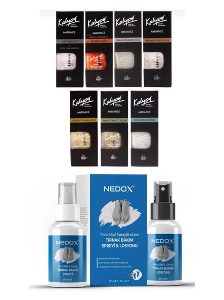 Kalyon Tırnak Bakım Seti 7 Li  + Nedox Tırnak Bakım Spreyi Ve Losyonu 50ml+50ml ürün görseli 1