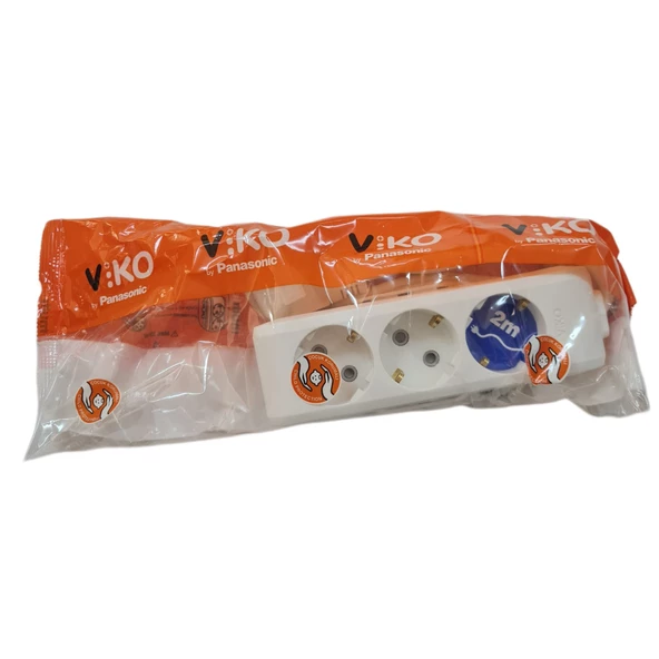Viko Üçlü Topraklı 2 Metre 3' lü Priz - Resim 2