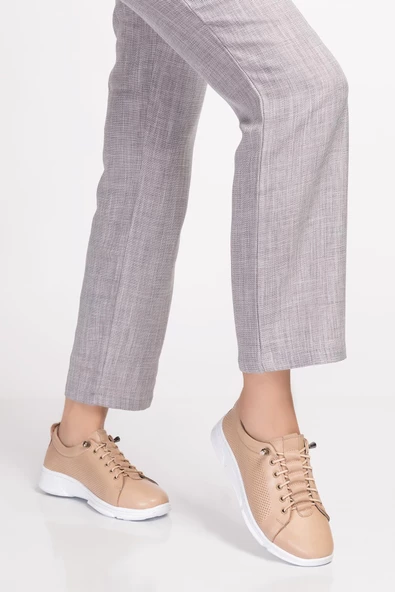 Artı-Artı031-0082 Kadın Hakiki Deri Ortopedik Bej Sneaker Ayakkabı ürün görseli 1