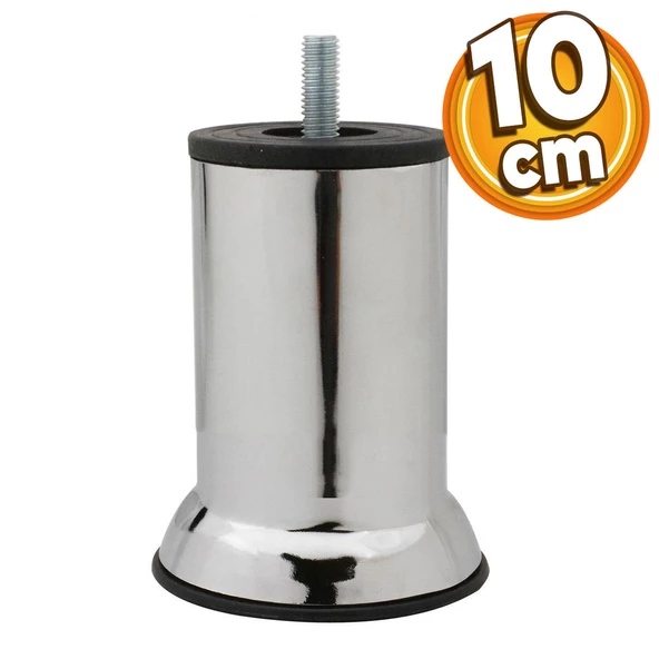 Dolap Mobilya Metal Kanepe Baza Koltuk Çekyat Destek Ayağı Ayakları M8 Civata Krom Metal 10 Cm ürün görseli 1