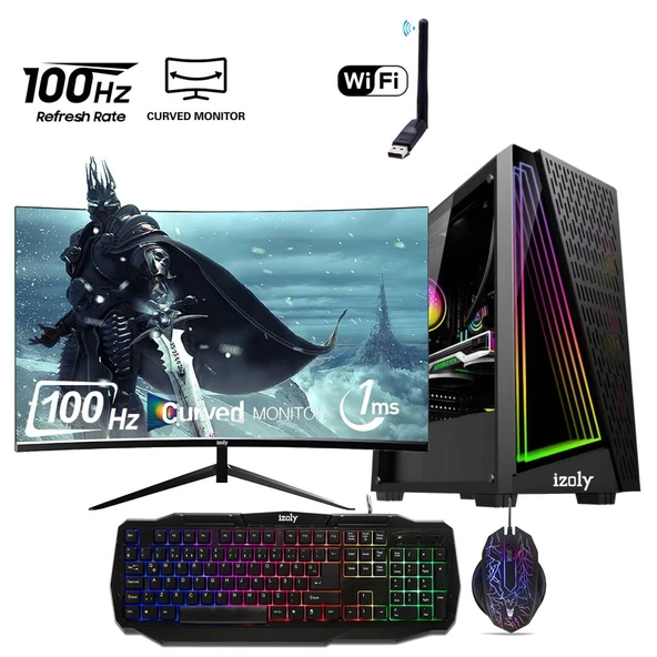 İzoly Shadowless I7-860 8GB 240GB SSD Gt740 4GB GDDR5 24" Oyuncu Oem Seti ürün görseli 1