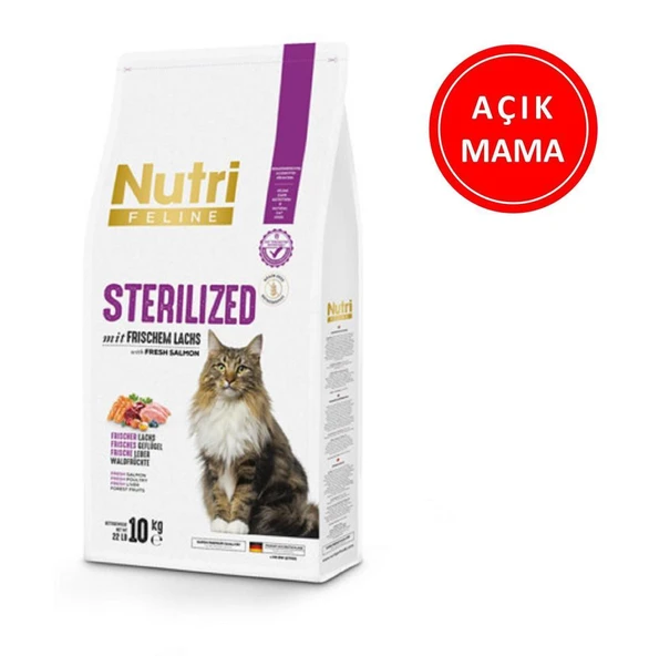 Nutri Feline Sterilized Somonlu Kısırlaştırılmış Kedi Maması 1 kg AÇIK ürün görseli 1