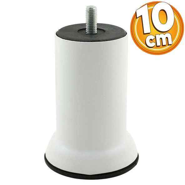 10 Cm Mobilya Kanepe Baza Yatak Koltuk Çekyat Yükseltme Destek Ayağı M8 Beyaz Metal Ayakları ürün görseli 1