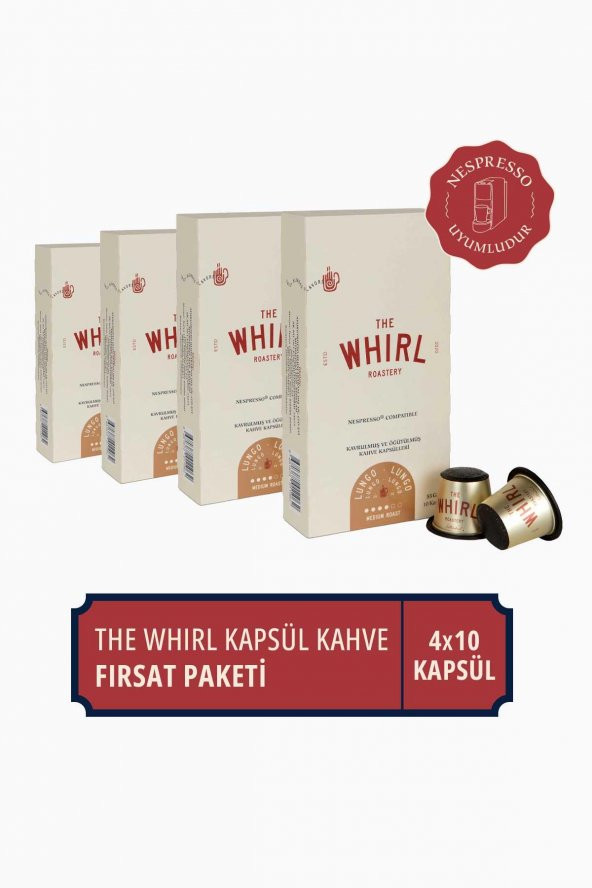 The Whirl Lungo Medium Kapsül Kahve 4lü Fırsat Paketi 40 Kapsül ürün görseli 1