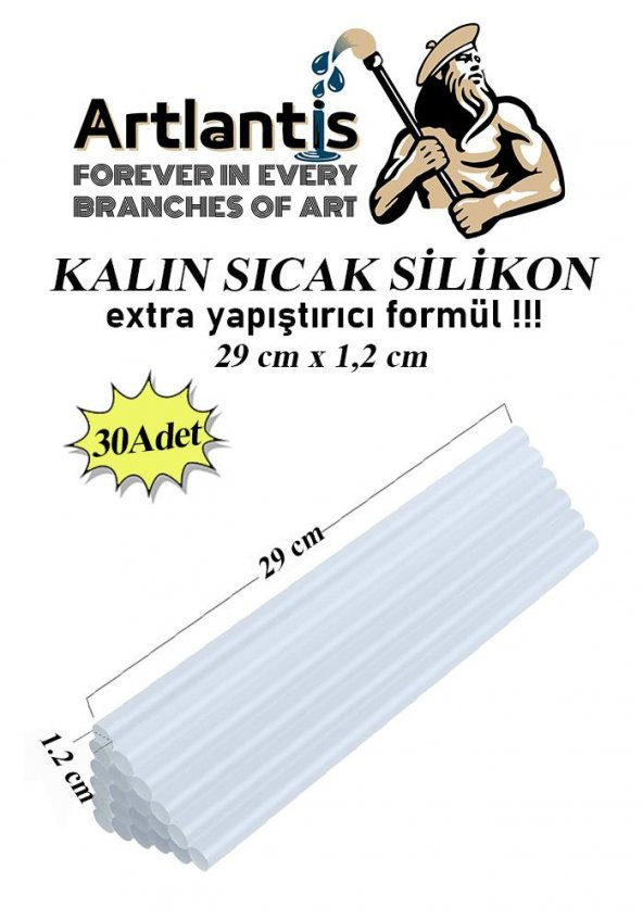 Kalın Sıcak Silikon Mum 30 Adet 1 Paket Mum Çubuk Silikon Kalın Silikon Tabanca Yedeği Kalın 1 Paket ürün görseli 1