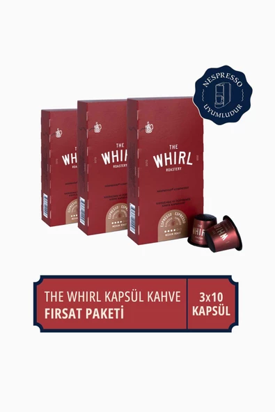 The Whirl Espresso Medium Kapsül Kahve 3'lü Fırsat Paketi 30 Kapsül ürün görseli 1